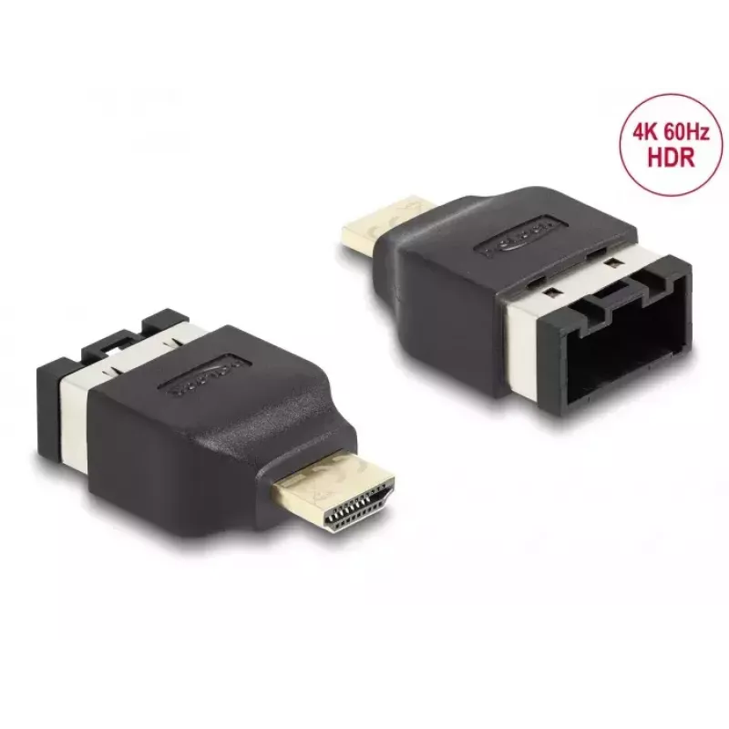 DeLOCK HDMI automobilinis adapteris HDMI-E lizdas į HDMI-A kištuką 4K 60 Hz