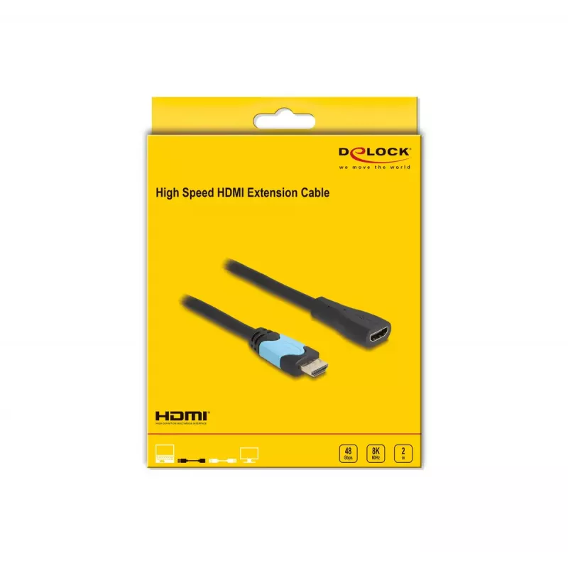 DeLOCK High Speed HDMI ilginimo kabelis 48 Gbps 8K 60 Hz 2 m