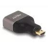 DeLOCK HDMI adapteris Micro-D kištukas į A lizdą 8K 60 Hz pilkas metalinis