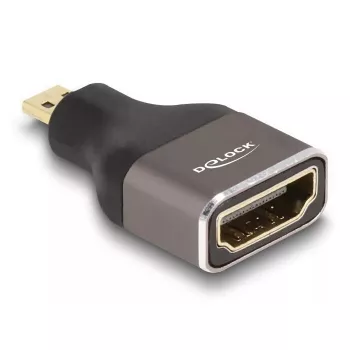 DeLOCK HDMI adapteris Micro-D kištukas į A lizdą 8K 60 Hz pilkas metalinis