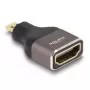 DeLOCK HDMI adapteris Micro-D kištukas į A lizdą 8K 60 Hz pilkas metalinis