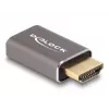 DeLOCK HDMI adapteris vyriškas į moterišką 8K 60 Hz pilkas metalinis