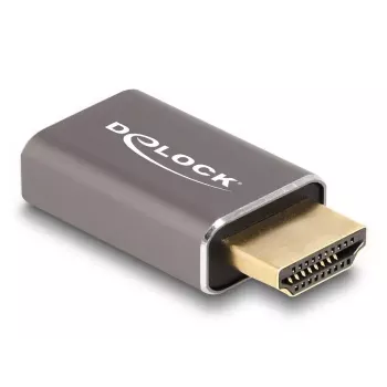 DeLOCK HDMI adapteris vyriškas į moterišką 8K 60 Hz pilkas metalinis