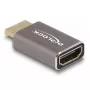 DeLOCK HDMI adapteris vyriškas į moterišką 8K 60 Hz pilkas metalinis