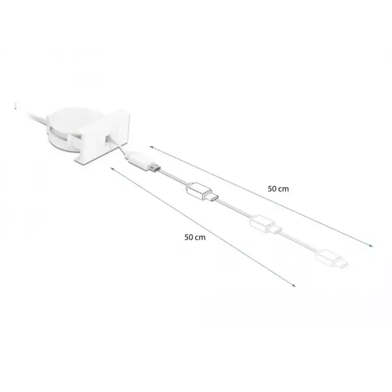 Laidas DeLOCK Easy 45 modulis USB 2.0 ištraukiamas USB Type-A į Micro-B