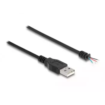 DeLOCK USB 2.0 Type-A kištukas į 4 atvirus laidus 1 m juoda