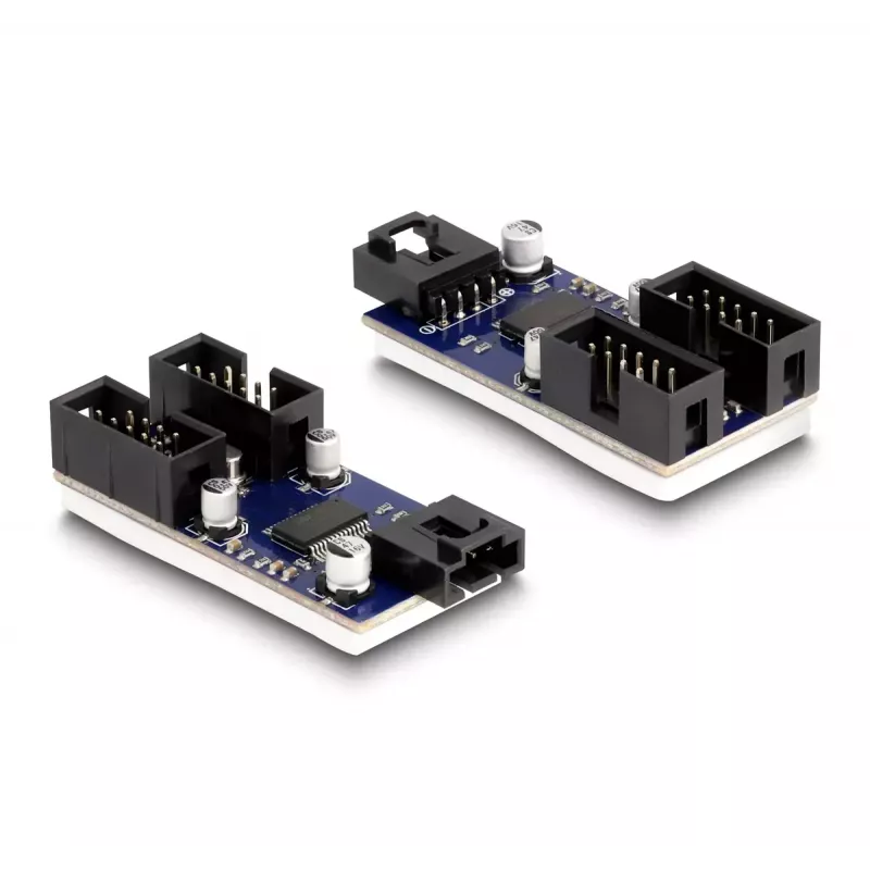 DeLOCK USB 2.0 vidinis šakotuvas (pin header) 2 prievadai, juoda/mėlyna