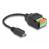 DeLOCK USB 2.0 laidas Micro-B kištukas į gnybtų bloką 15 cm