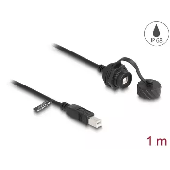 DeLOCK USB 2.0 ilginimo laidas, Type-B kištukas – Type-B lizdas, 1 m, IP68, juodas