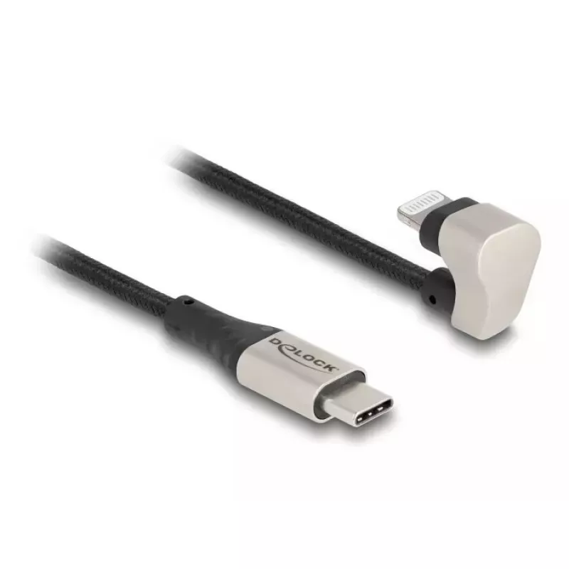 Duomenų ir įkrovimo laidas DeLOCK USB Type-C į Lightning 180° kampu 2 m MFi