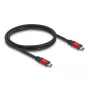 DeLOCK USB 2.0 laidas USB Type-C vyriškas į vyrišką PD 3.0 100 W 1 m raudonas metalinis