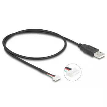 DeLOCK USB kabelis USB 2.0 0,6 m USB A 5 kontaktų gnybtų blokas juodas