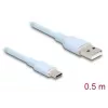 USB kabelis DeLOCK 81221 USB 2.0 0,5 m USB A USB C mėlynas