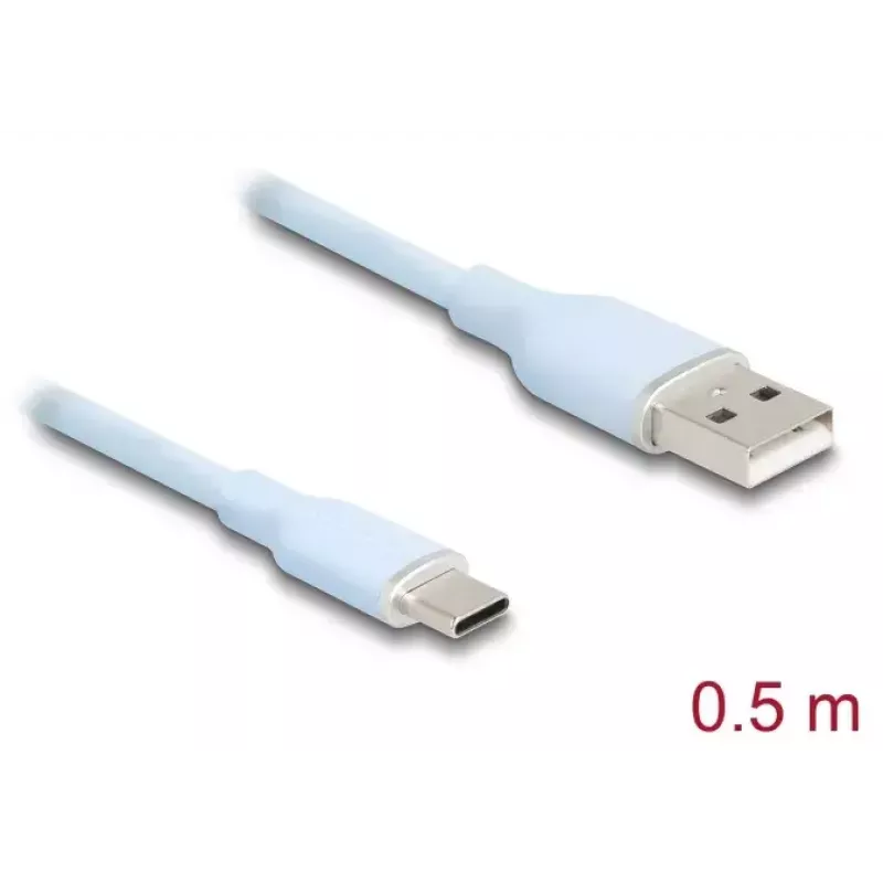 USB kabelis DeLOCK 81221 USB 2.0 0,5 m USB A USB C mėlynas