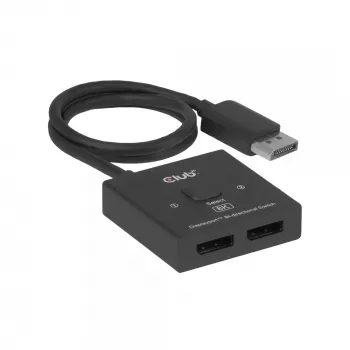 CLUB3D CSV-1009 DisplayPort 2 į 1 krypties jungiklis — 2x DisplayPort išėjimai, 8K@60Hz, juodas