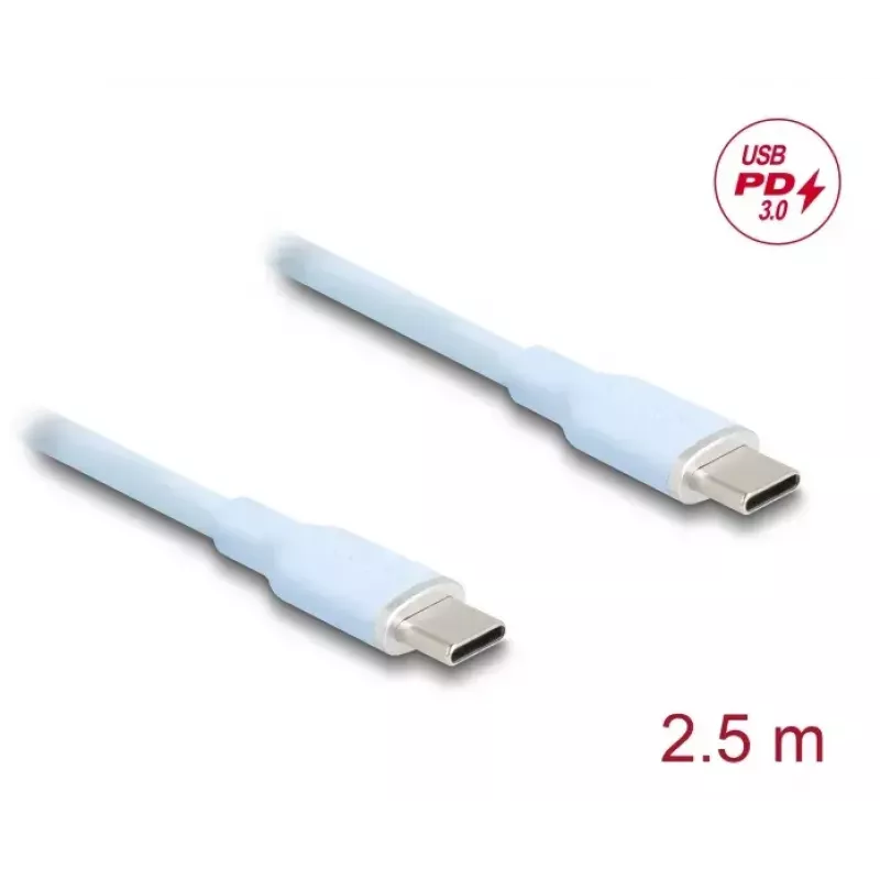 DeLOCK USB-C laidas USB 2.0 2,5 m mėlynas 81235
