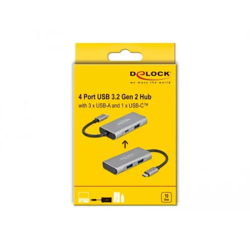 USB šakotuvas DeLOCK External USB 10 Gbps USB Type-C Hub 63261