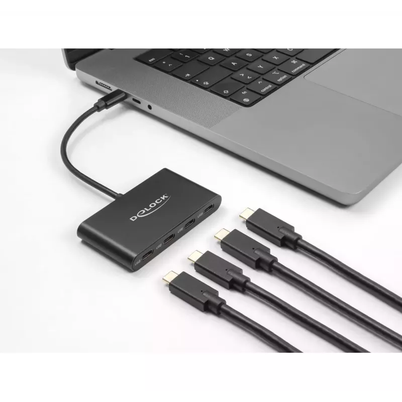 DeLOCK 64129 USB 3.2 Gen 2 Type-C centrinis įrenginys 5000 Mbit/s juodas