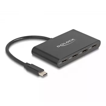 DeLOCK 64129 USB 3.2 Gen 2 Type-C centrinis įrenginys 5000 Mbit/s juodas