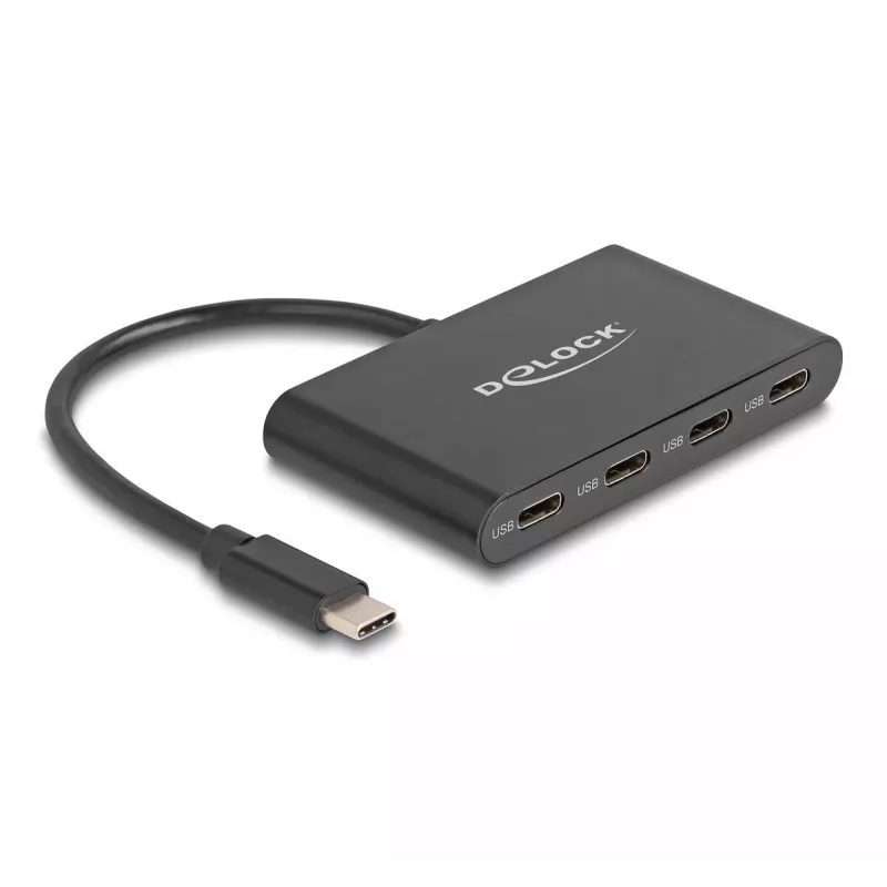 DeLOCK 64129 USB 3.2 Gen 2 Type-C centrinis įrenginys 5000 Mbit/s juodas