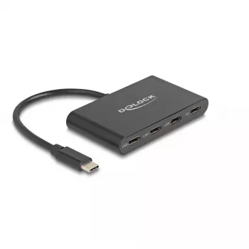 DeLOCK USB 3.2 Gen 1 USB Type-C šakotuvas 3x USB Type-C moterų + 1x USB Type-C PD 100W