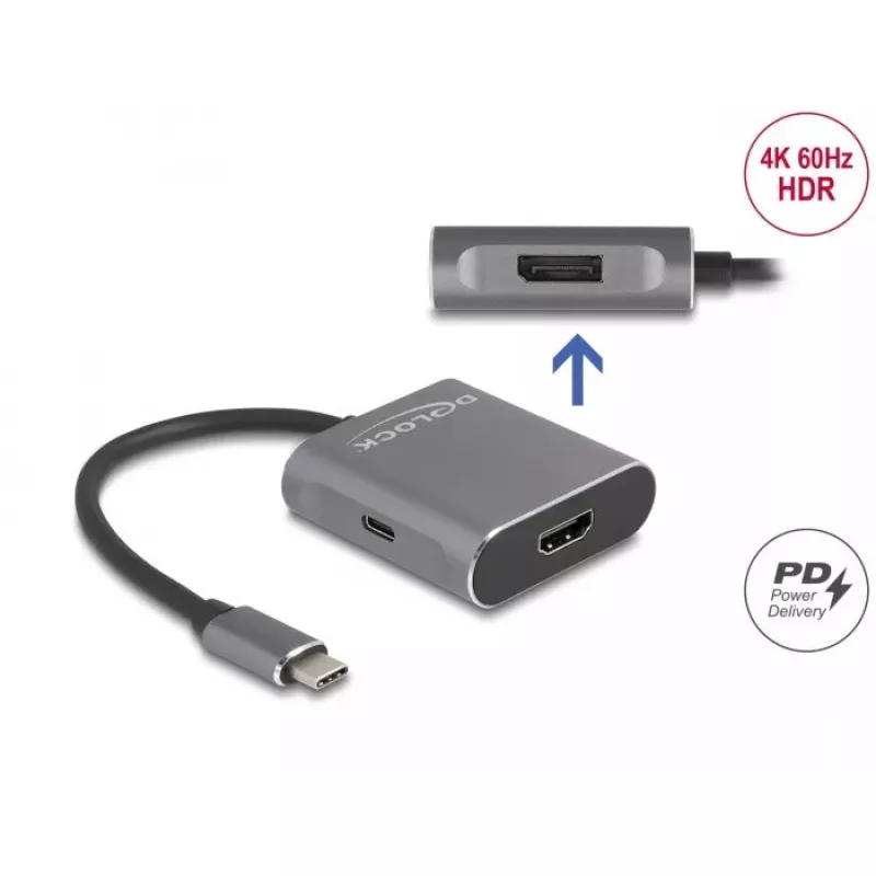 DeLOCK USB-C skirstytuvas DP Alt Mode 1x HDMI 1x DisplayPort MST