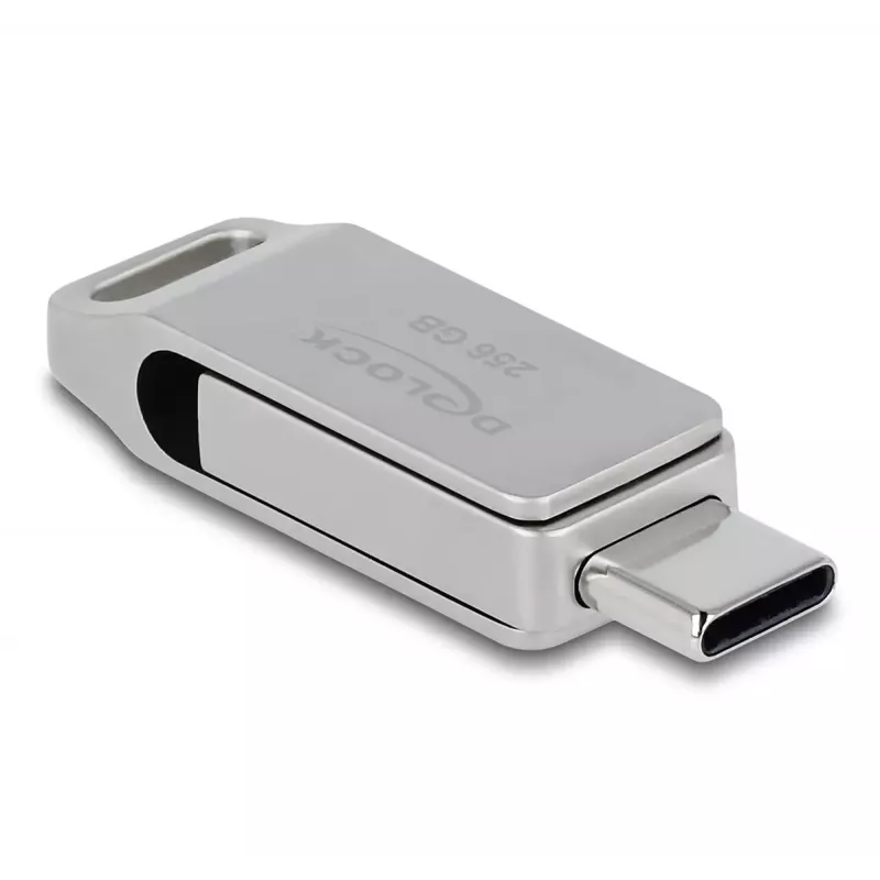 USB atmintukas DeLOCK 256GB USB-C / Type-A metalinis korpusas