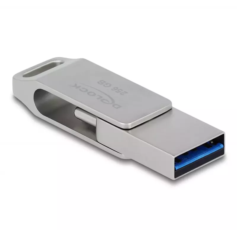 USB atmintukas DeLOCK 256GB USB-C / Type-A metalinis korpusas