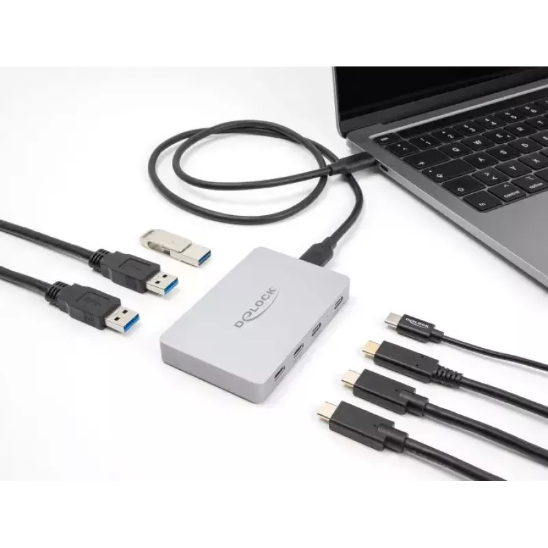 DeLOCK 7 prievadų USB šakotuvas 4x USB Type-C 3x USB Type-A PD 82W