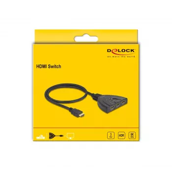 DeLOCK HDMI jungiklis 3 x HDMI įėjimas į 1 x HDMI išėjimas 8K 60 Hz