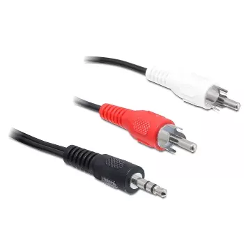 Garso kabelis DeLOCK 84277 10 m 3,5 mm – 2 x RCA juodas