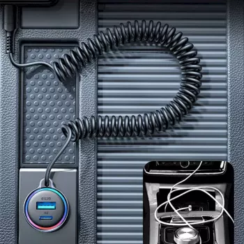 Automobilinis kroviklis Joyroom JR-CL07 3-in-1 60W su įmontuotu USB-C laidu 1,6 m, juodas