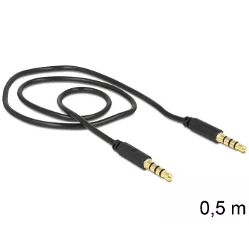Garso kabelis DeLOCK 3.5mm - 3.5mm 0,5m Juodas
