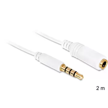 Garso ilginimo laidas DeLOCK 3.5 mm 2 m baltas
