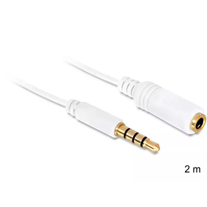 Garso ilginimo laidas DeLOCK 3.5 mm 2 m baltas