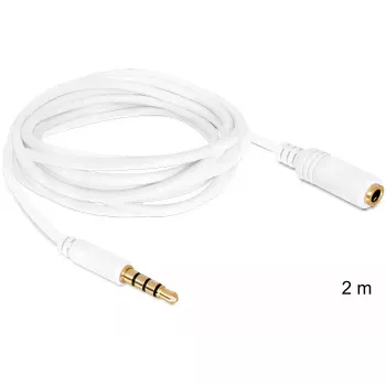 Garso ilginimo laidas DeLOCK 3.5 mm 2 m baltas