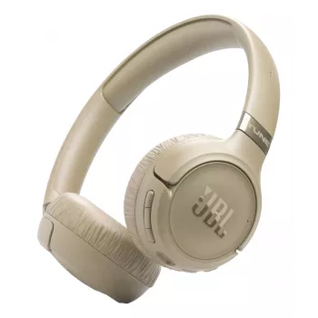 Ausinės JBL Tune 680NC, laidinės ir belaidės (Bluetooth, USB-C), ant ausų, lankeliu, smėlio spalvos, 20–20000 Hz, 161 g