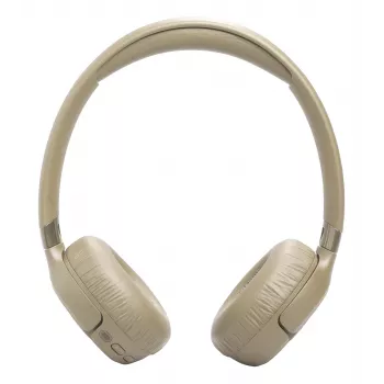Ausinės JBL Tune 680NC, laidinės ir belaidės (Bluetooth, USB-C), ant ausų, lankeliu, smėlio spalvos, 20–20000 Hz, 161 g