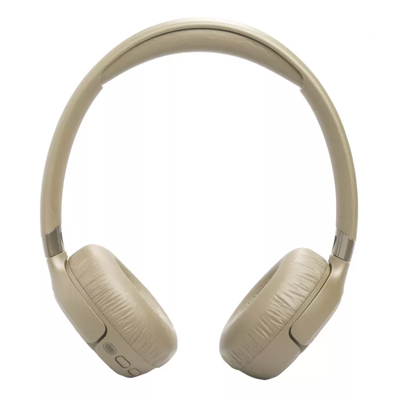 Ausinės JBL Tune 680NC, laidinės ir belaidės (Bluetooth, USB-C), ant ausų, lankeliu, smėlio spalvos, 20–20000 Hz, 161 g