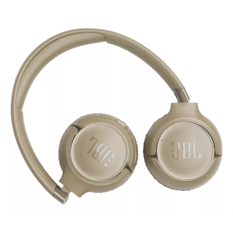 Ausinės JBL Tune 680NC, laidinės ir belaidės (Bluetooth, USB-C), ant ausų, lankeliu, smėlio spalvos, 20–20000 Hz, 161 g