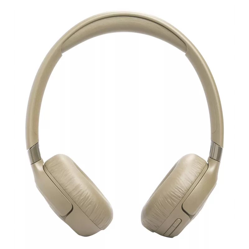 Ausinės JBL Tune 680NC, laidinės ir belaidės (Bluetooth, USB-C), ant ausų, lankeliu, smėlio spalvos, 20–20000 Hz, 161 g