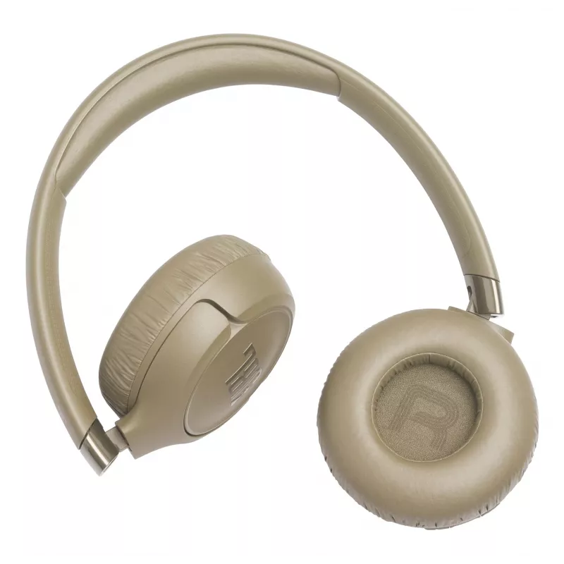Ausinės JBL Tune 680NC, laidinės ir belaidės (Bluetooth, USB-C), ant ausų, lankeliu, smėlio spalvos, 20–20000 Hz, 161 g