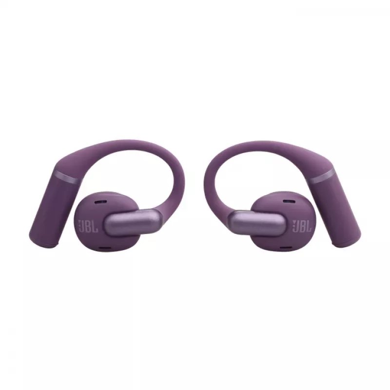 Ausinės JBL Sense Pro TWS „Bluetooth“ su kabliuku, intraauralinės, 20–40000 Hz, USB-C įkrovimo stovas, violetinės