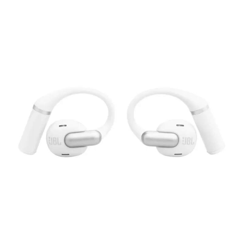 Ausinės JBL Sense Pro TWS su ausų kabliukais, skambučiams ir muzikai, 20–40000 Hz, USB-C įkrovimo stovas, Baltos
