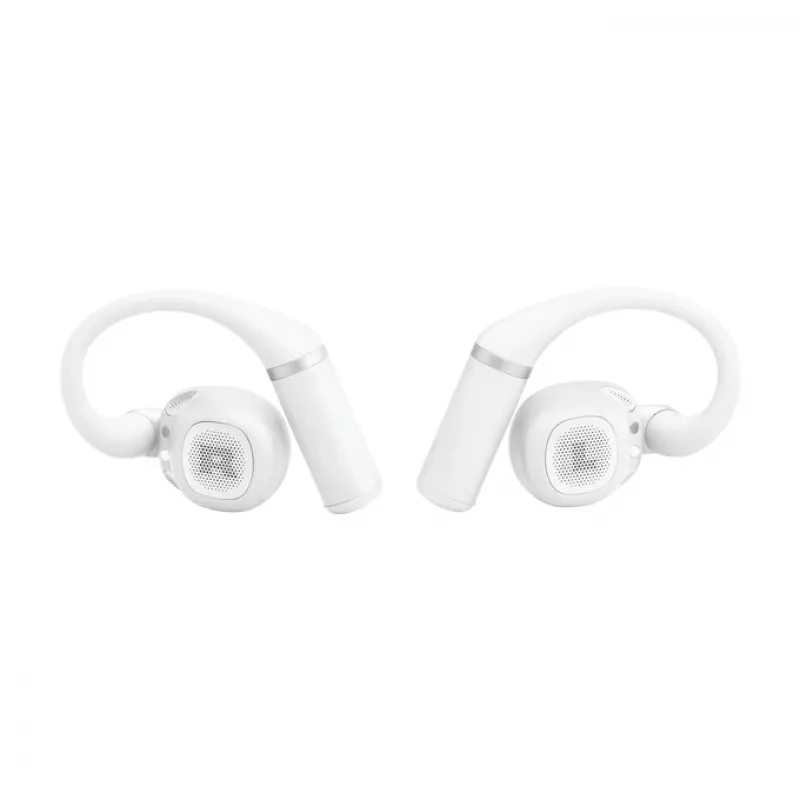 Ausinės JBL Sense Pro TWS su ausų kabliukais, skambučiams ir muzikai, 20–40000 Hz, USB-C įkrovimo stovas, Baltos
