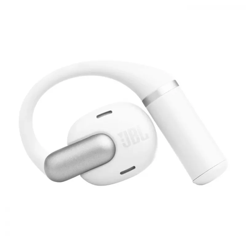 Ausinės JBL Sense Pro TWS su ausų kabliukais, skambučiams ir muzikai, 20–40000 Hz, USB-C įkrovimo stovas, Baltos