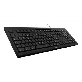 CHERRY STREAM klaviatūra biurui/Namams USB QWERTY portugališka Juoda Pilka Pilno dydžio 115 klavišų
