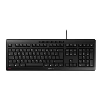 CHERRY STREAM klaviatūra biurui/Namams USB QWERTY portugališka Juoda Pilka Pilno dydžio 115 klavišų