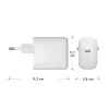 Sieninis USB-C įkroviklis 45 W d bramante re-charge Pro — patalpų, 110–240 V, baltas
