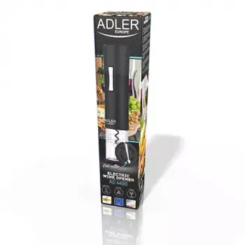 Elektrinis kamščiatraukis Adler AD 4490 juodas sidabrinis permatomas